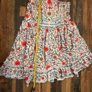 anthropologie forever that girl ruffle tube mini dress multicolor floral